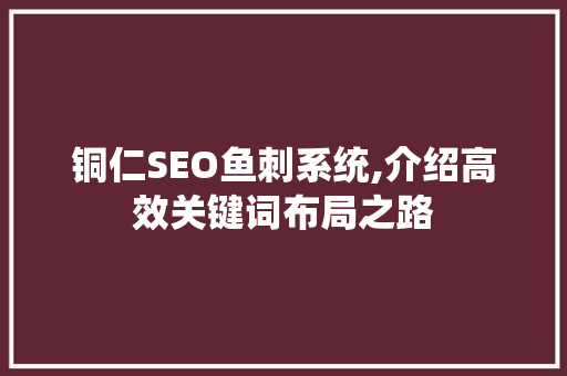 铜仁SEO鱼刺系统,介绍高效关键词布局之路
