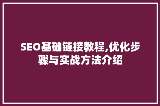 SEO基础链接教程,优化步骤与实战方法介绍