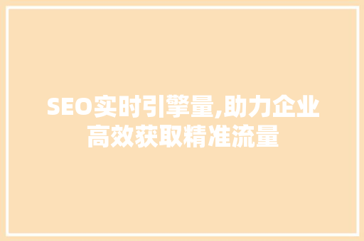 SEO实时引擎量,助力企业高效获取精准流量