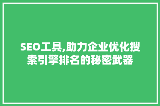 SEO工具,助力企业优化搜索引擎排名的秘密武器