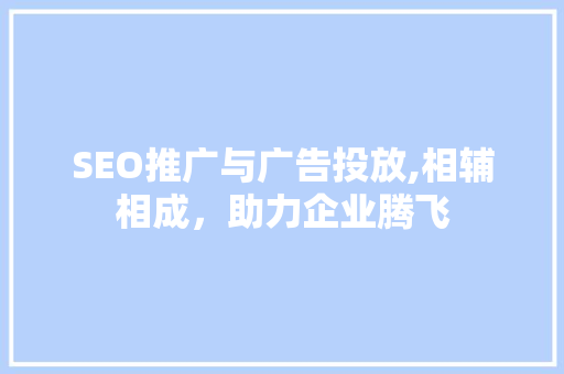 SEO推广与广告投放,相辅相成，助力企业腾飞