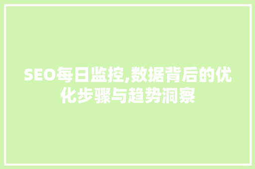 SEO每日监控,数据背后的优化步骤与趋势洞察