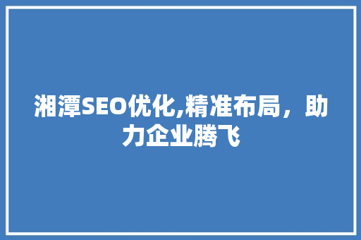 湘潭SEO优化,精准布局，助力企业腾飞