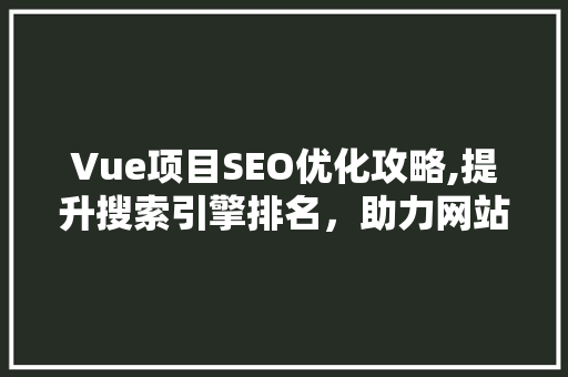 Vue项目SEO优化攻略,提升搜索引擎排名，助力网站流量增长