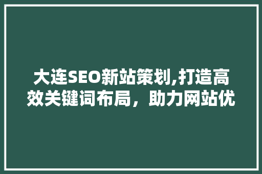 大连SEO新站策划,打造高效关键词布局，助力网站优化与推广