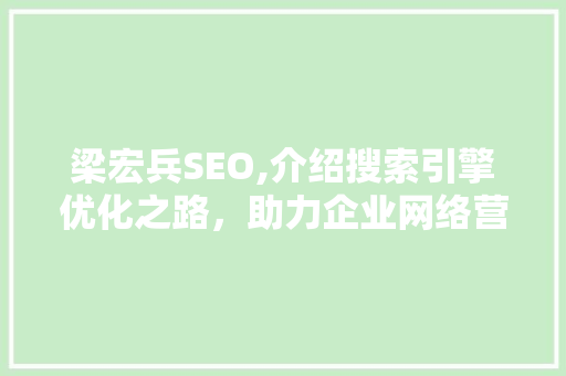 梁宏兵SEO,介绍搜索引擎优化之路，助力企业网络营销
