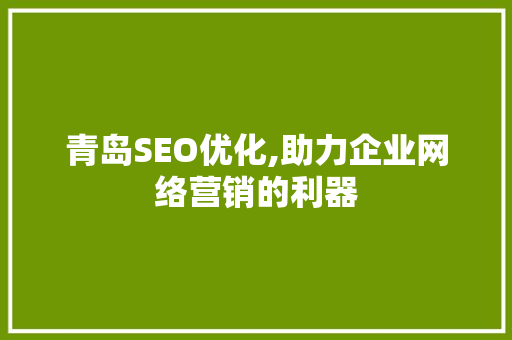 青岛SEO优化,助力企业网络营销的利器