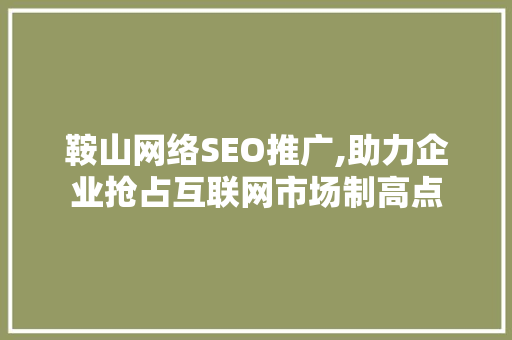 鞍山网络SEO推广,助力企业抢占互联网市场制高点