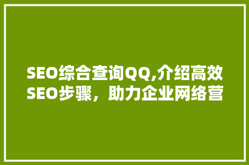 SEO综合查询QQ,介绍高效SEO步骤，助力企业网络营销腾飞