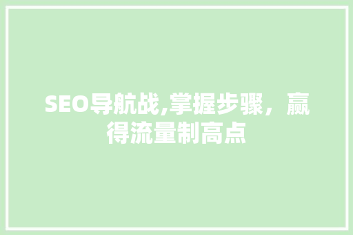 SEO导航战,掌握步骤，赢得流量制高点