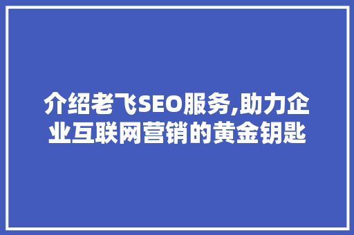 介绍老飞SEO服务,助力企业互联网营销的黄金钥匙