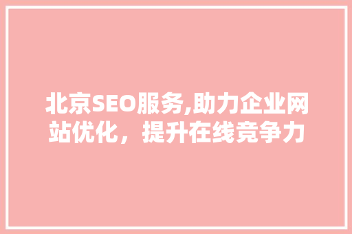 北京SEO服务,助力企业网站优化，提升在线竞争力