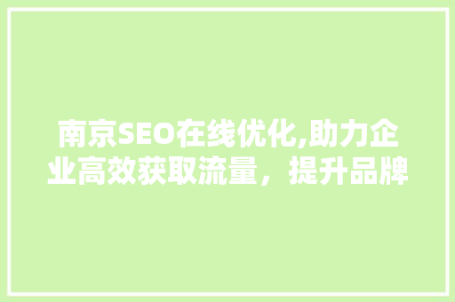 南京SEO在线优化,助力企业高效获取流量，提升品牌影响力
