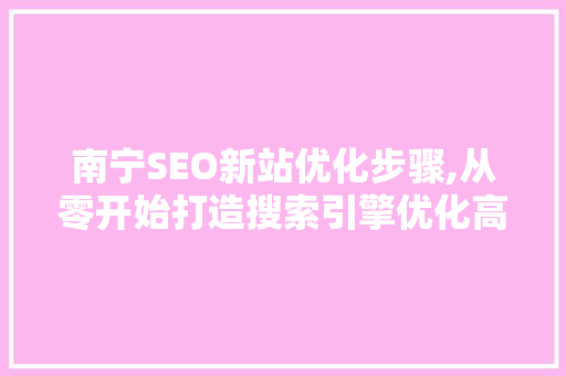 南宁SEO新站优化步骤,从零开始打造搜索引擎优化高效网站