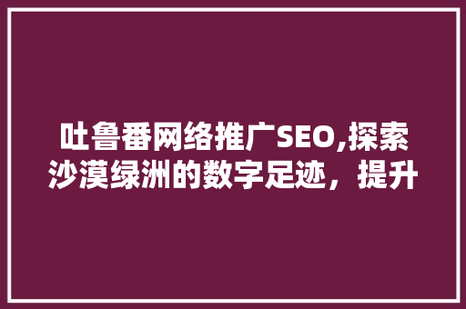 吐鲁番网络推广SEO,探索沙漠绿洲的数字足迹，提升旅游品牌影响力