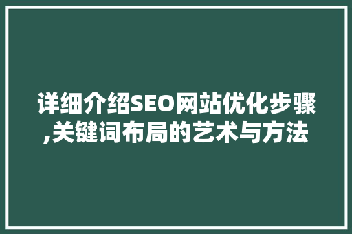 详细介绍SEO网站优化步骤,关键词布局的艺术与方法