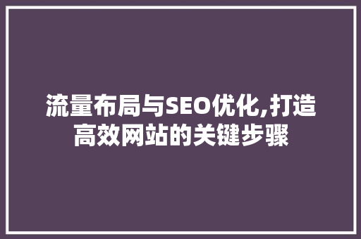 流量布局与SEO优化,打造高效网站的关键步骤