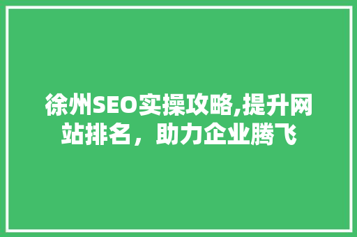 徐州SEO实操攻略,提升网站排名，助力企业腾飞