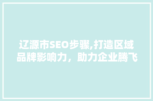 辽源市SEO步骤,打造区域品牌影响力，助力企业腾飞