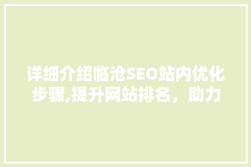 详细介绍临沧SEO站内优化步骤,提升网站排名，助力企业腾飞