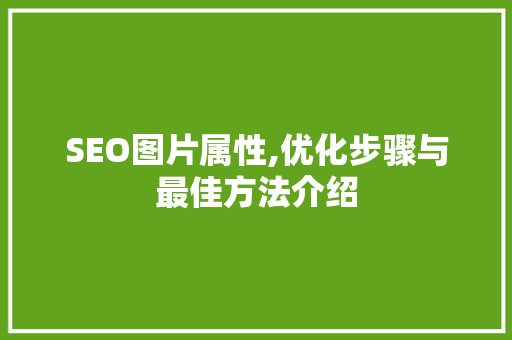 SEO图片属性,优化步骤与最佳方法介绍