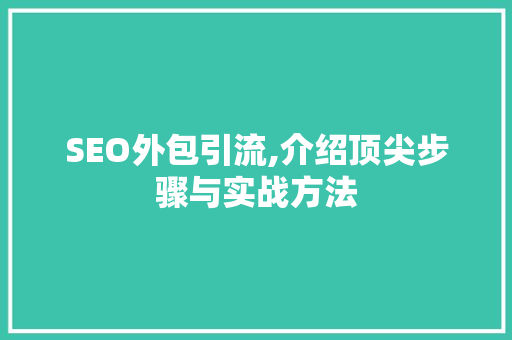 SEO外包引流,介绍顶尖步骤与实战方法