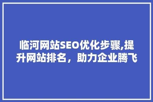 临河网站SEO优化步骤,提升网站排名，助力企业腾飞