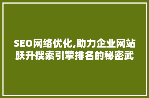SEO网络优化,助力企业网站跃升搜索引擎排名的秘密武器