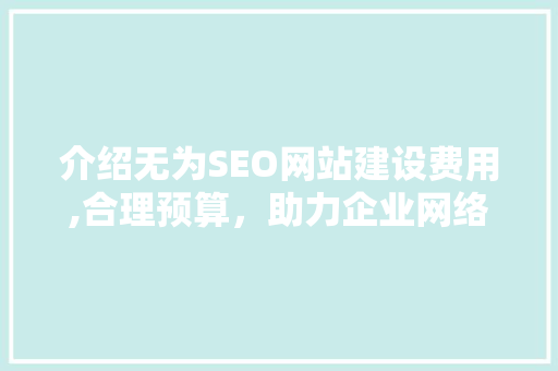 介绍无为SEO网站建设费用,合理预算，助力企业网络营销
