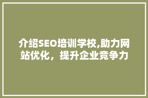介绍SEO培训学校,助力网站优化，提升企业竞争力