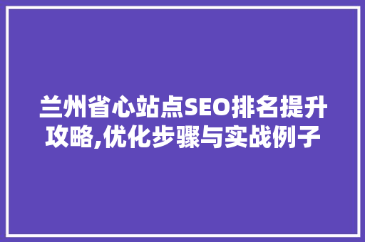 兰州省心站点SEO排名提升攻略,优化步骤与实战例子分享