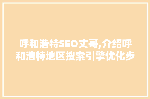 呼和浩特SEO丈哥,介绍呼和浩特地区搜索引擎优化步骤