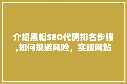 介绍黑帽SEO代码排名步骤,如何规避风险，实现网站优化