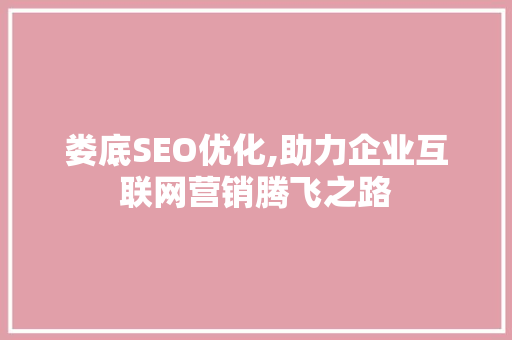 娄底SEO优化,助力企业互联网营销腾飞之路