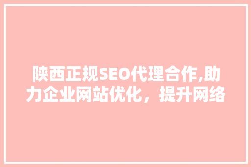 陕西正规SEO代理合作,助力企业网站优化，提升网络竞争力
