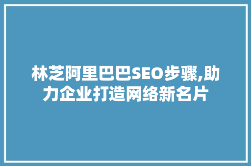 林芝阿里巴巴SEO步骤,助力企业打造网络新名片