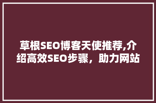 草根SEO博客天使推荐,介绍高效SEO步骤，助力网站优化之路