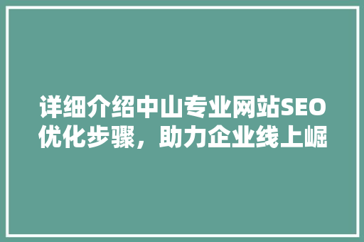 详细介绍中山专业网站SEO优化步骤，助力企业线上崛起