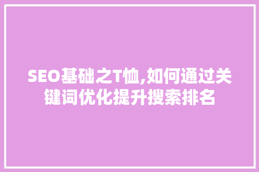SEO基础之T恤,如何通过关键词优化提升搜索排名