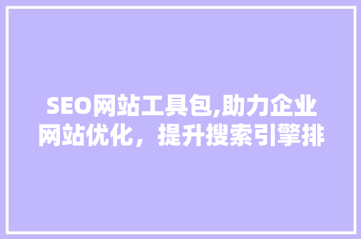 SEO网站工具包,助力企业网站优化，提升搜索引擎排名