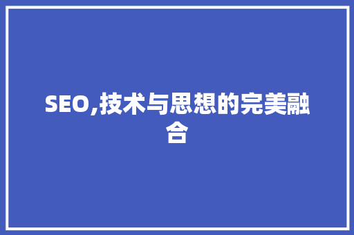SEO,技术与思想的完美融合