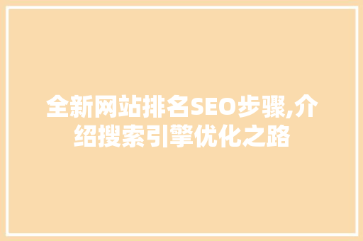 全新网站排名SEO步骤,介绍搜索引擎优化之路