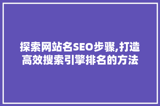 探索网站名SEO步骤,打造高效搜索引擎排名的方法  第1张