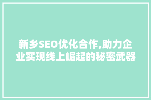 新乡SEO优化合作,助力企业实现线上崛起的秘密武器