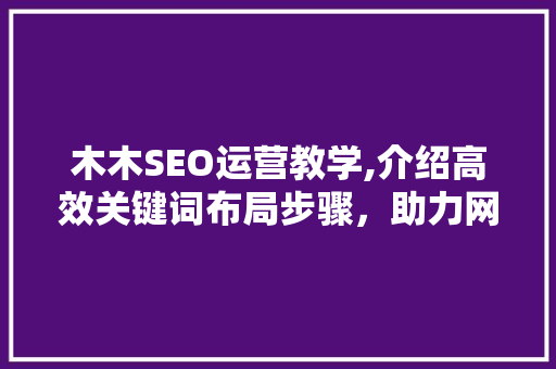 木木SEO运营教学,介绍高效关键词布局步骤，助力网站优化