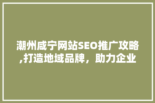 潮州咸宁网站SEO推广攻略,打造地域品牌，助力企业腾飞