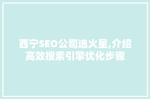西宁SEO公司选火星,介绍高效搜索引擎优化步骤