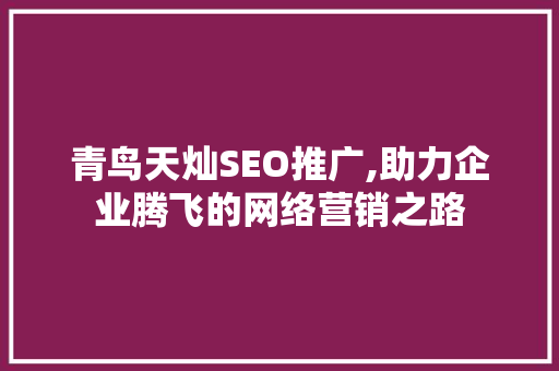 青鸟天灿SEO推广,助力企业腾飞的网络营销之路