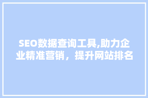 SEO数据查询工具,助力企业精准营销，提升网站排名
