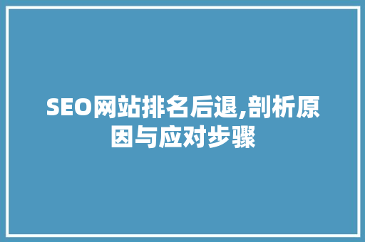 SEO网站排名后退,剖析原因与应对步骤